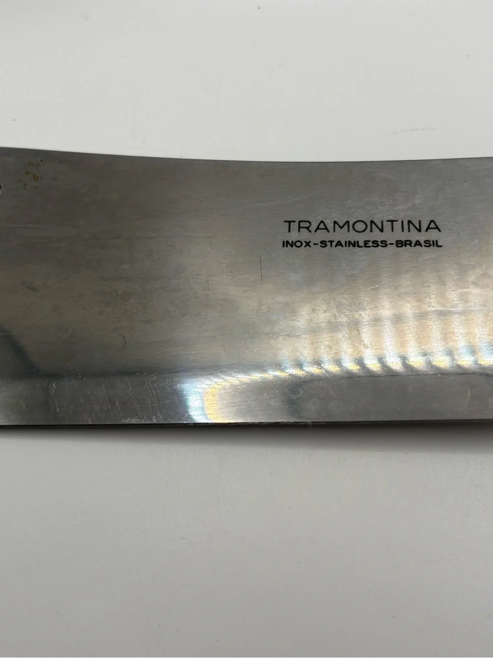 Vintage Tramontina Cleaver Knife - Inox Blade with Wood Handle